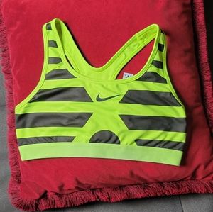 Nike Dri Fit Sport Bra Bright Yellow/Black Size M